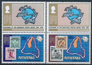 Aitutaki Mi.0118-119 przywieszka nad znaczkiem czyste**