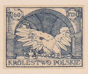 019 Projekt konkursowy barwa niebieska- Ludwik Gardowski Polskie Marki Pocztowe 1918 rok