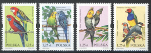 3967-3970 czyste** Egzotyczne ptaki hodowlane