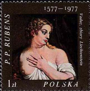 2350 znaczki kasowane 400 rocznica urodzin Petra Paula Rubensa