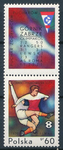 znaczek pocztowy 1861 przywieszka nad znaczkiem czyste** Finał rozgrywek o Puchar Zdobywców Pucharu w piłce nożnej