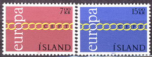 Islandia Mi.0451-452 czyste** Europa Cept
