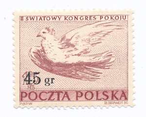 548 b papier biały cienki gładki guma żółtawa czysty** Wydanie przedrukowe , niewprowadzony do obiegu znaczek z nadrukiem nowej wartości