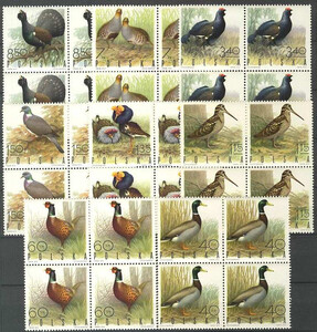 znaczki pocztowe 1841-1848 w czwórkach czyste** Ptaki łowne
