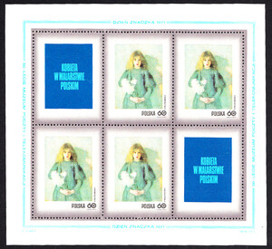 1965 Blok 81 czysty** Dzień Znaczka - kobieta w malarstwie polskim
