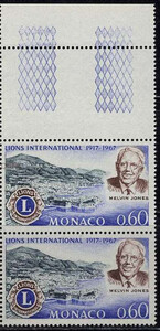 Monaco Mi.0865 parka z pustopolem nad znaczkiem czyste**
