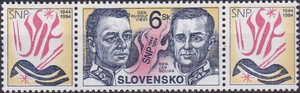 Słowacja Mi.0200 znaczek z dwoma przywieszkami czyste**