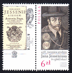 4695 przywieszka z prawej strony czyste** 450.Rocznica ur. J. Jasseniusa wydanie wspólne z pocztą Czech, Słowacji i Węgier