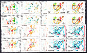 Znaczki Pocztowe. 2765-2770 czwórki czyste** Zimowe Igrzyska Olimpijskie w Sarajewie i XXIII Igrzyska Olimpijskie w Los Angeles