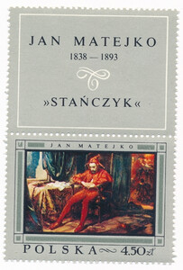 1722 przywieszka nad znaczkiem czyste** Malarstwo polskie