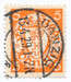 WMG 187 bw czerwonopomarańczowy kasowany Wydanie obiegowe. Herb Gdańska w owalu