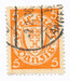 WMG 187 Rz czerwonopomarańczowy kasowany Wydanie obiegowe. Herb Gdańska w owalu